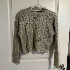 Women's Cable Knit Sweater - Gold